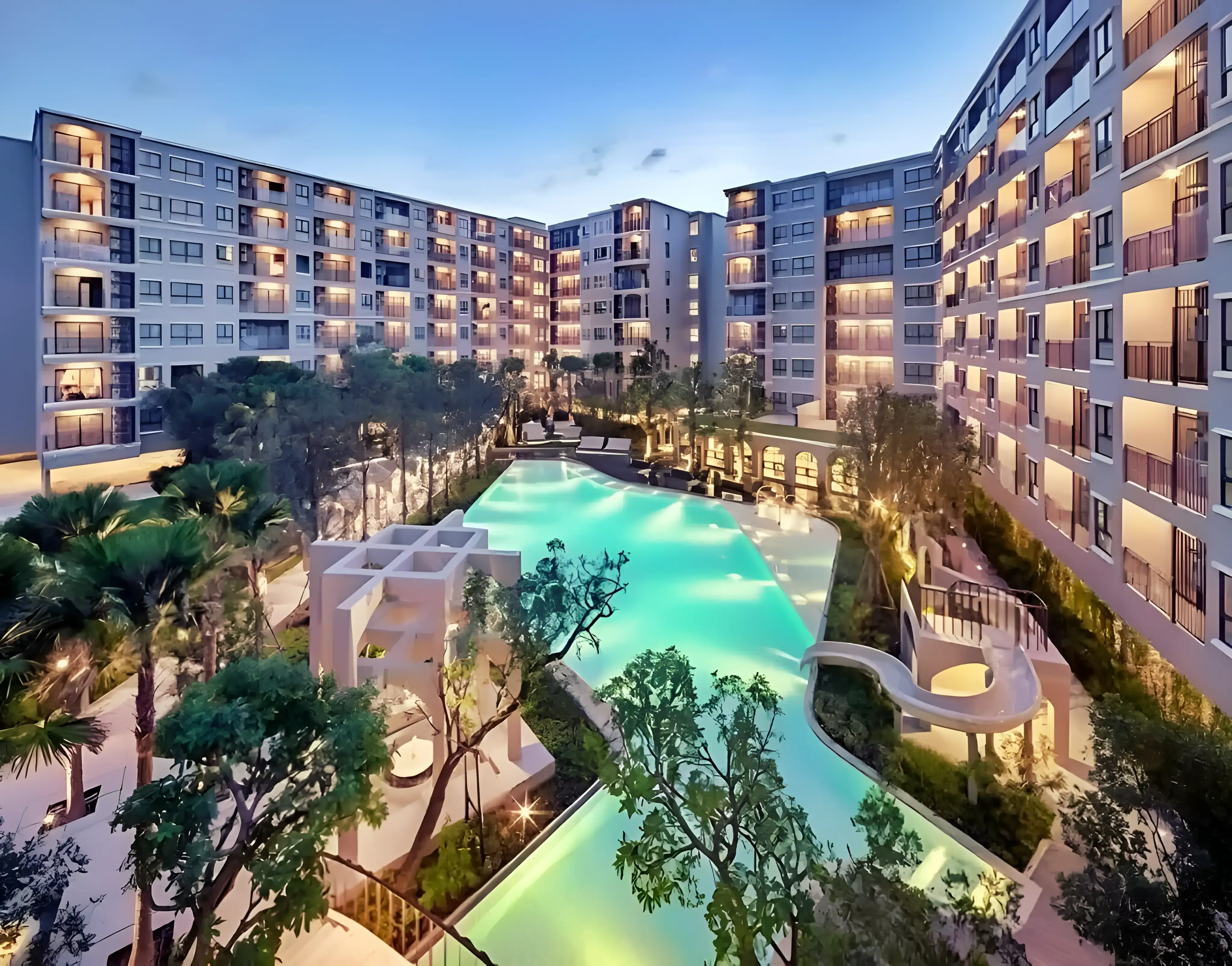 La Casita Hua Hin resort swimming pool and residential building